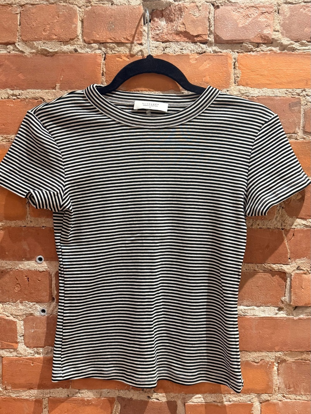 Nude Lucy Black and White Striped Baby Tee - Picture 1 of 2